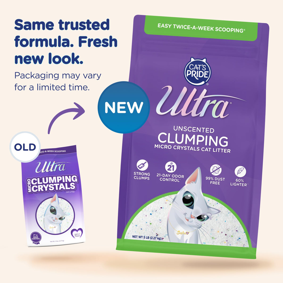 Clumping Micro Crystals Litter, Fragrance Free, 5lb I140