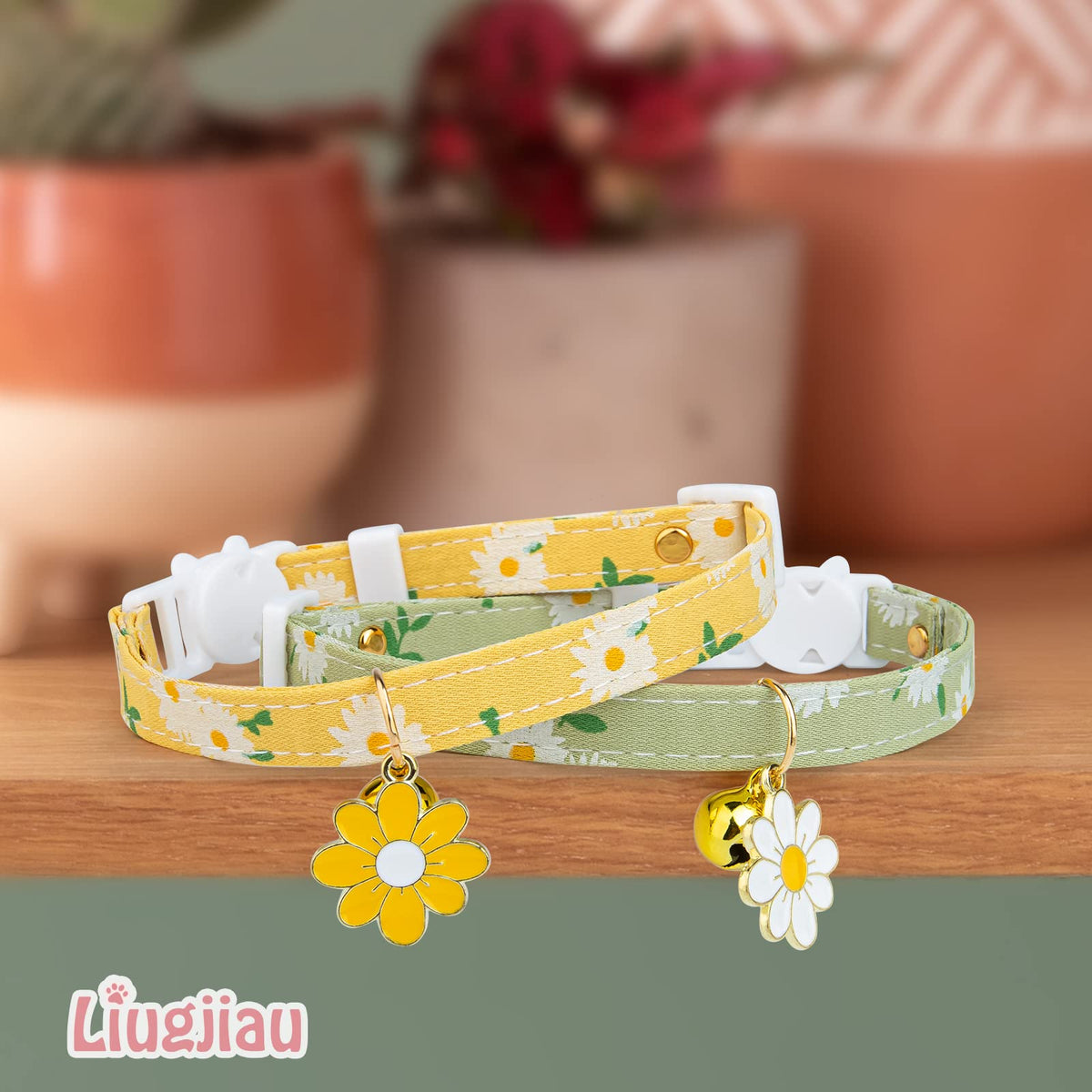 2 Pack Cotton Breakaway Cat Collar with Bell Z427436