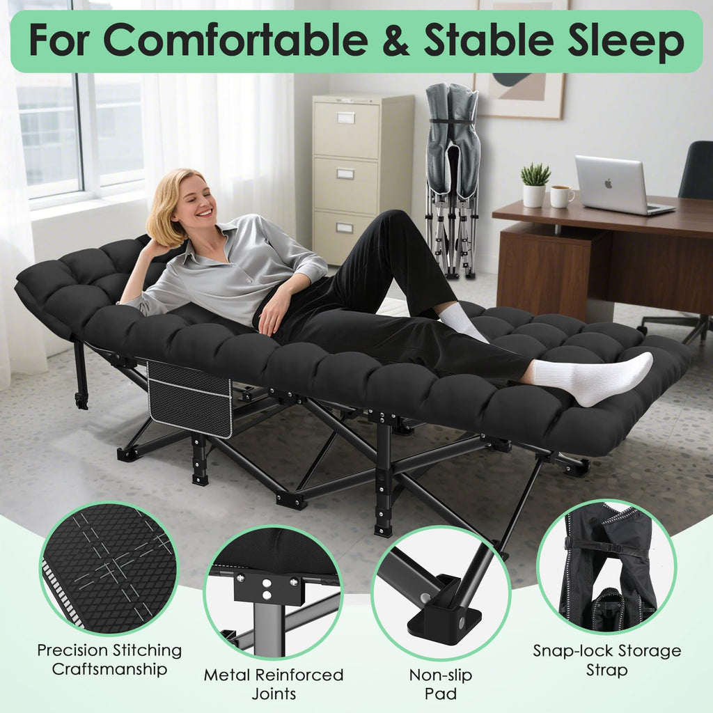 Folding Camp Cot with Cushion V585605