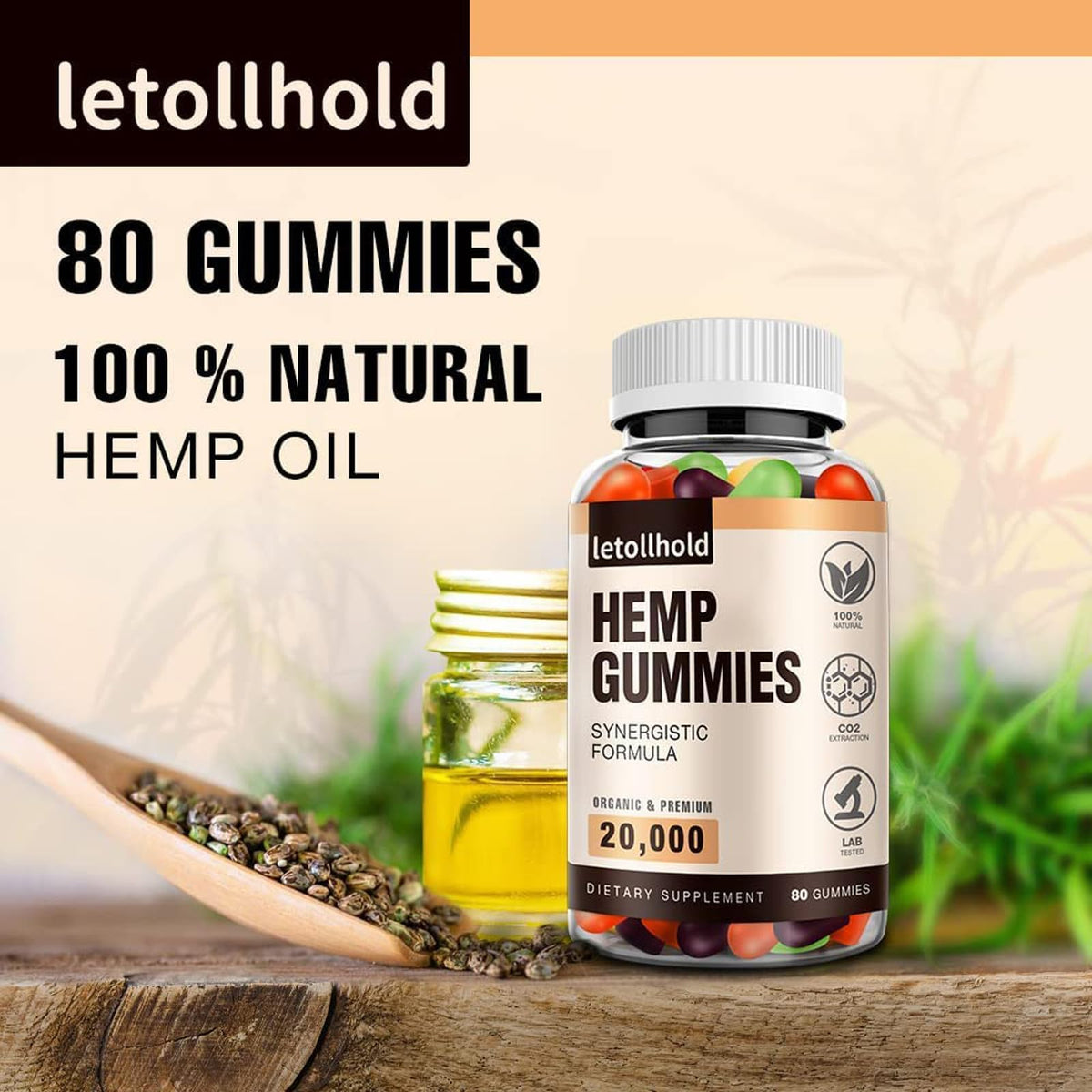 Hemp Gummies 1 Pack Low Sugar B9172