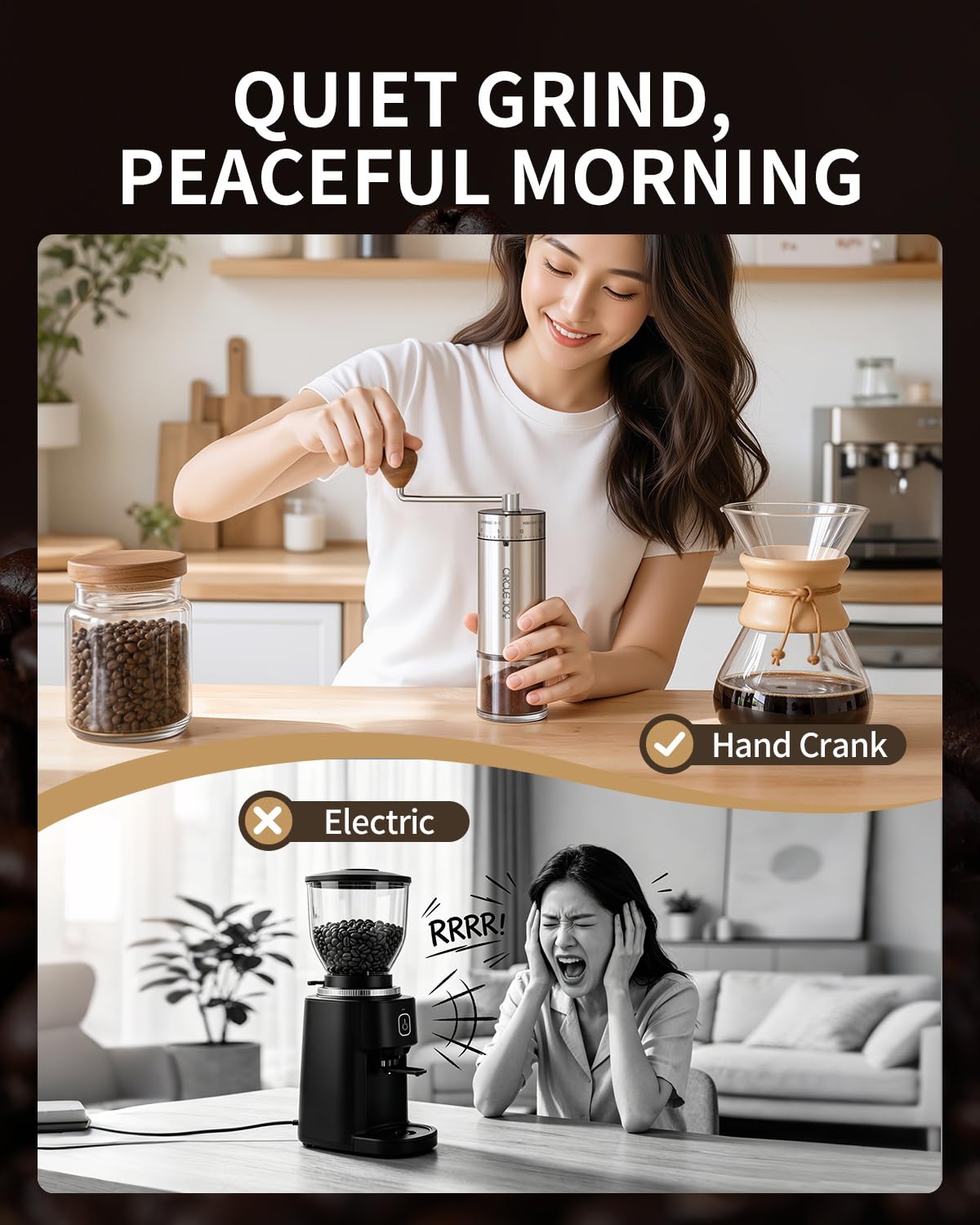 Manual Stainless Steel Burr Coffee Grinder L817