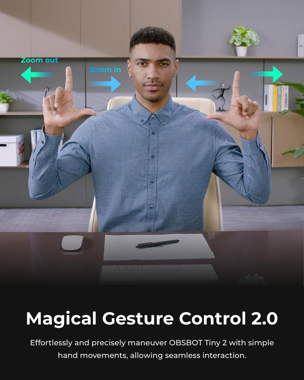 4K PTZ Webcam with Voice Control H828