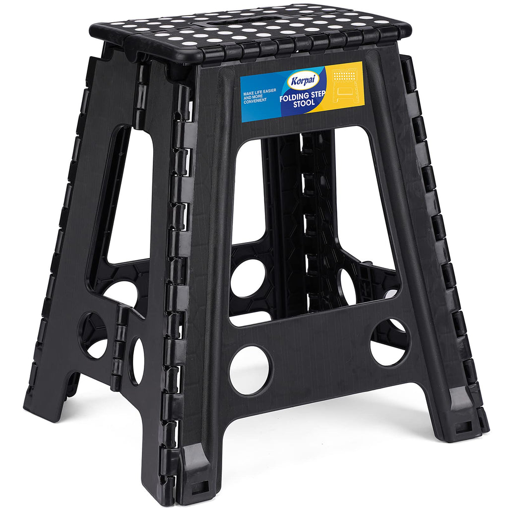 18" Non-Slip Folding Step Stool 300 lbs Black Q992207
