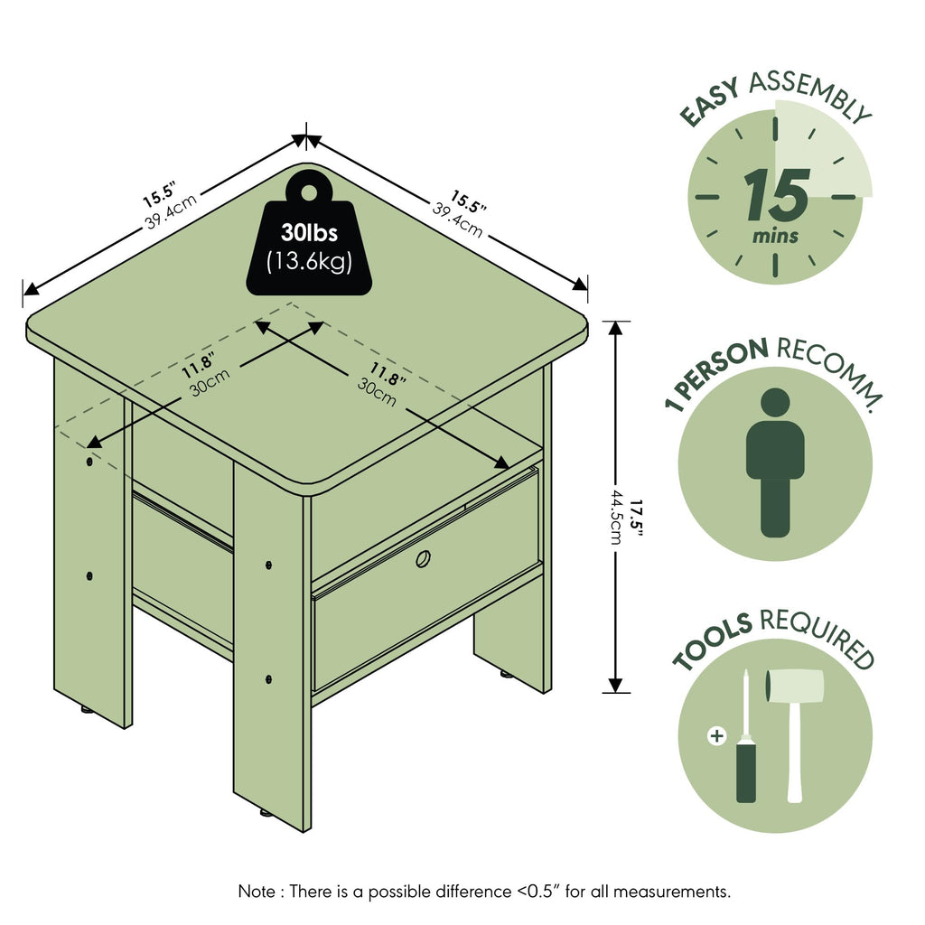 Espresso Nightstand with Storage Set of 2 Z774652