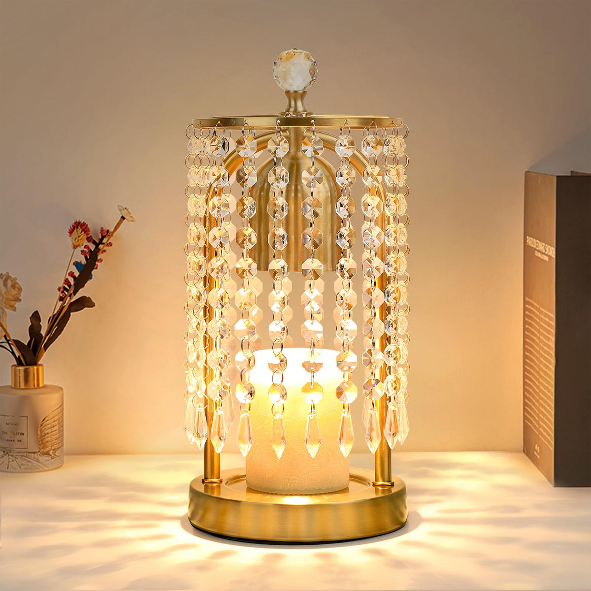 Gold Candle Warmer Lamp with Timer and Dimmer X18765