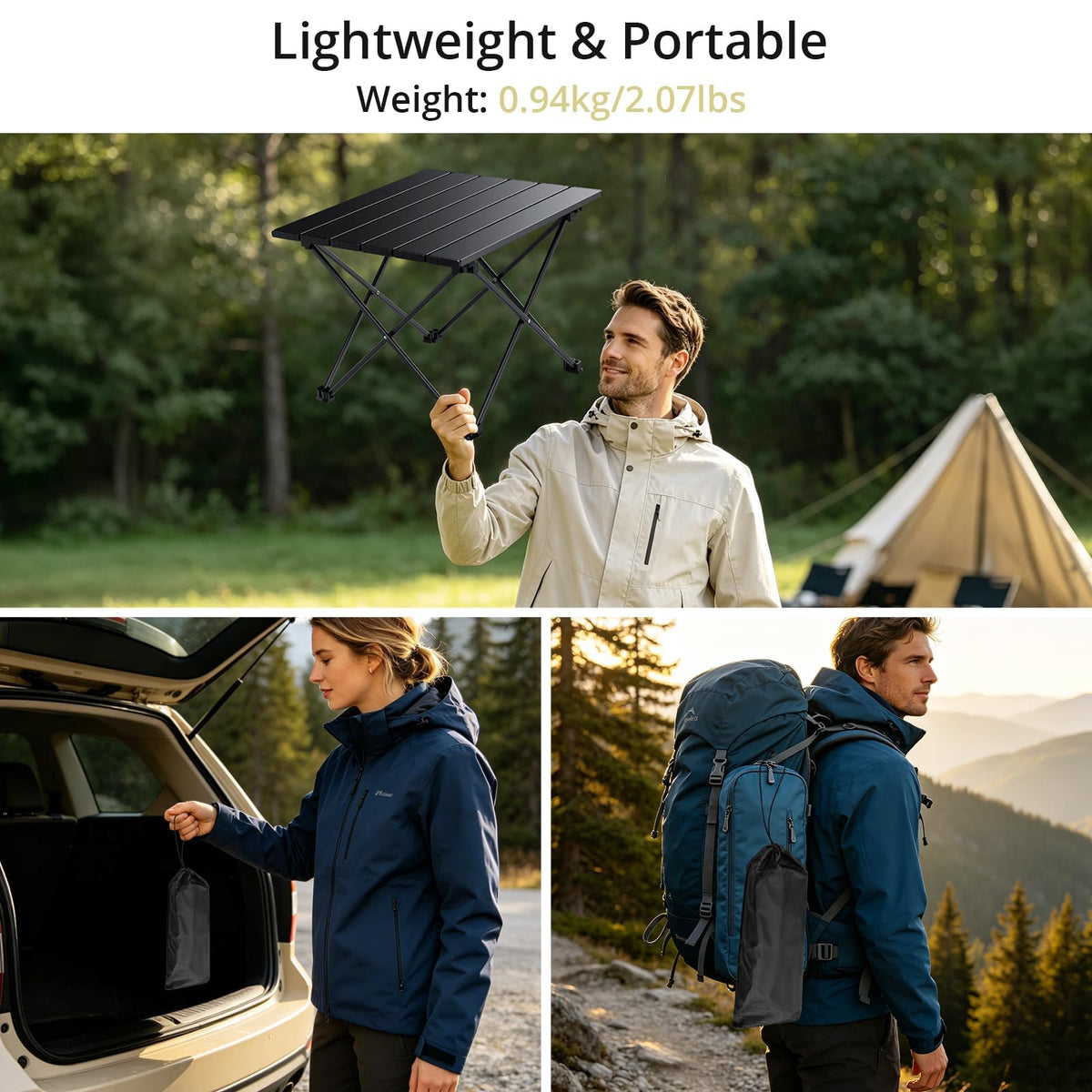 Small Folding Camping Table Aluminum Frame E999412