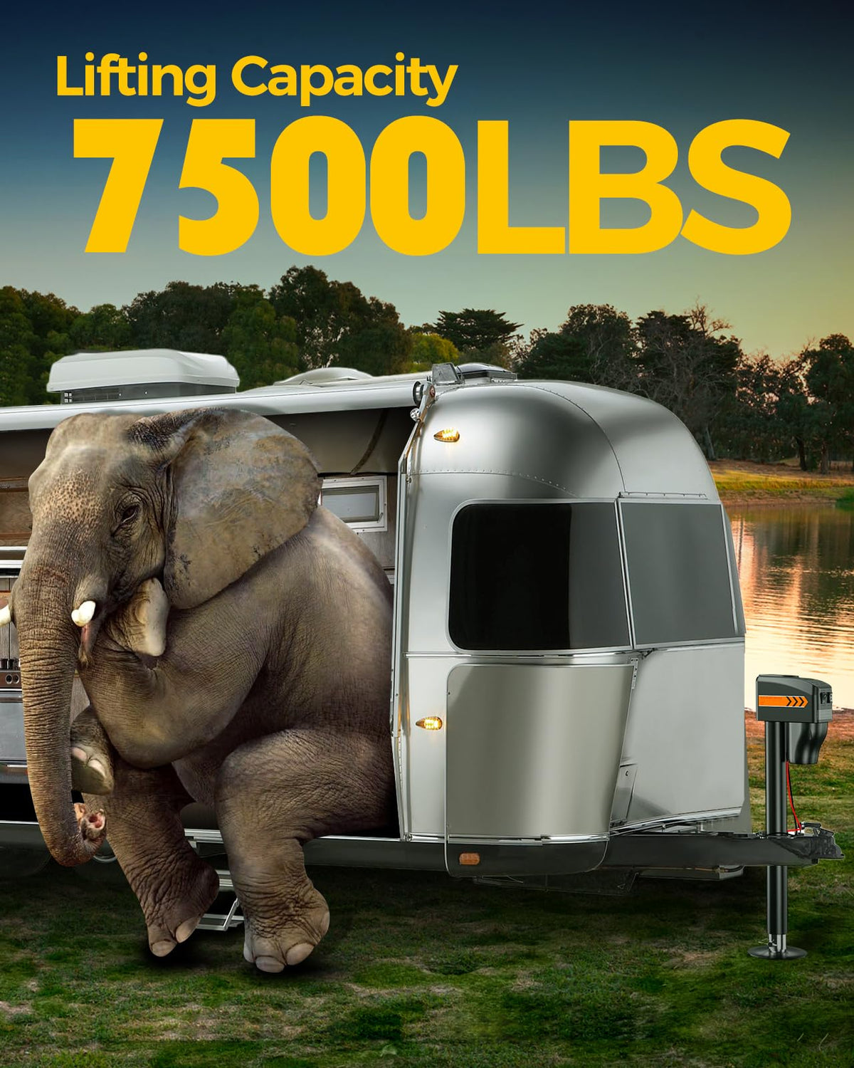 Electric Trailer Jack 7500LBs with Waterproof Cover K78075