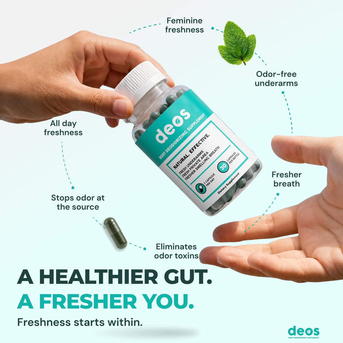 Internal Deodorant Supplement Capsules 30 Pcs P16167