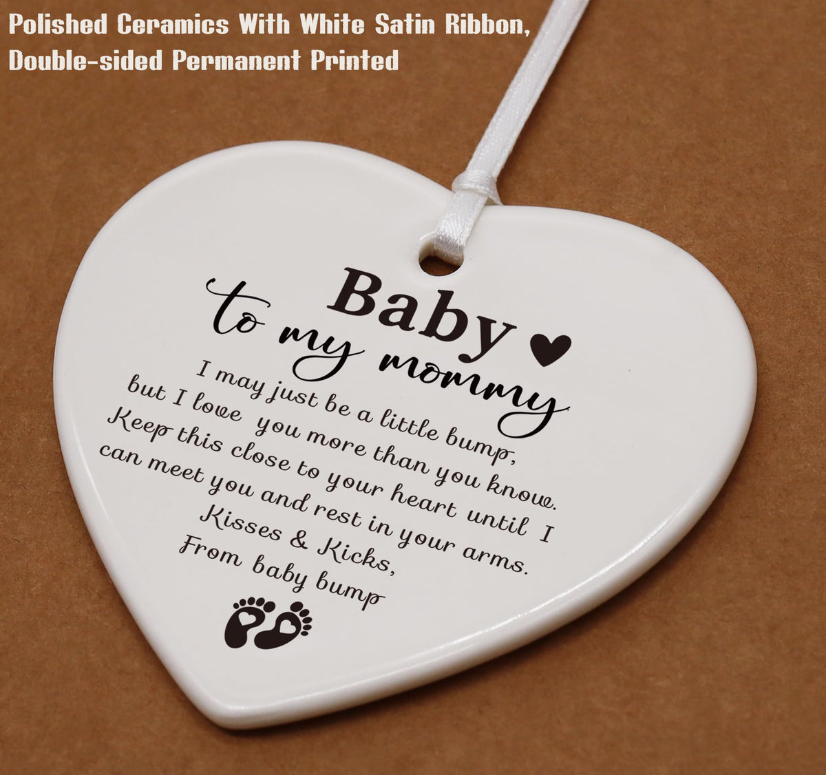 White Ceramic Heart Shaped Ornament S567448