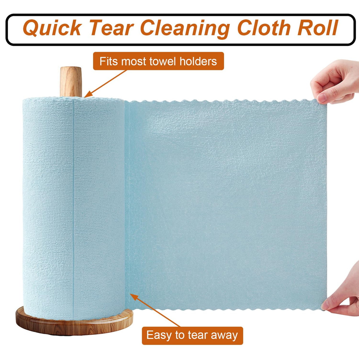 80 Pack Microfiber Cleaning Cloth Roll Blue X87644