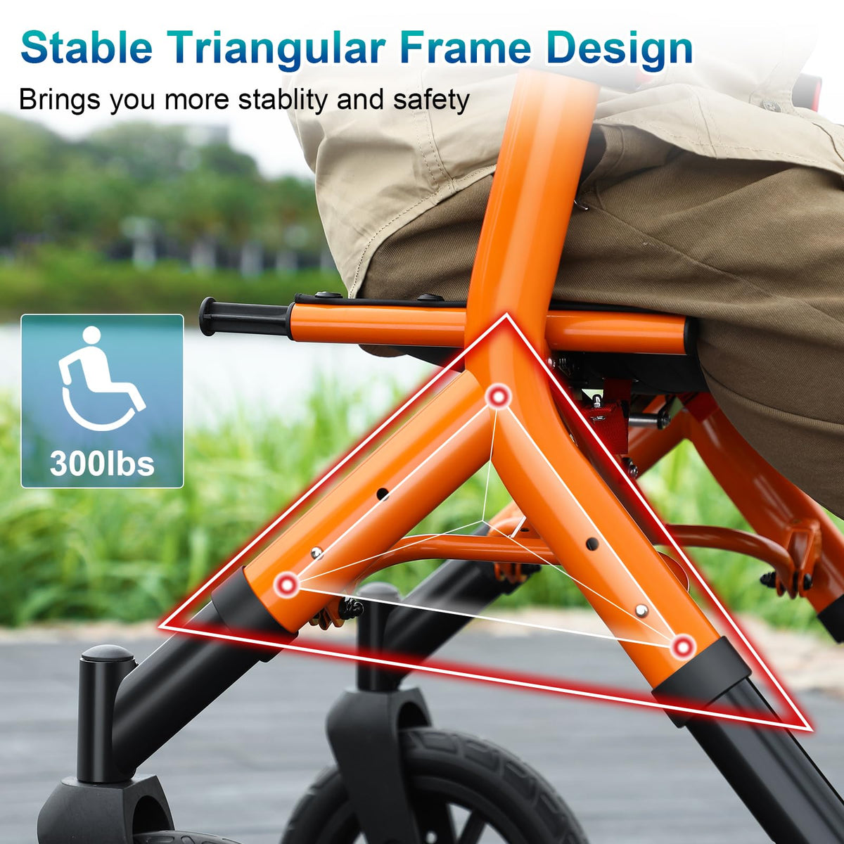 Tall Foldable Walker with Seat Q567