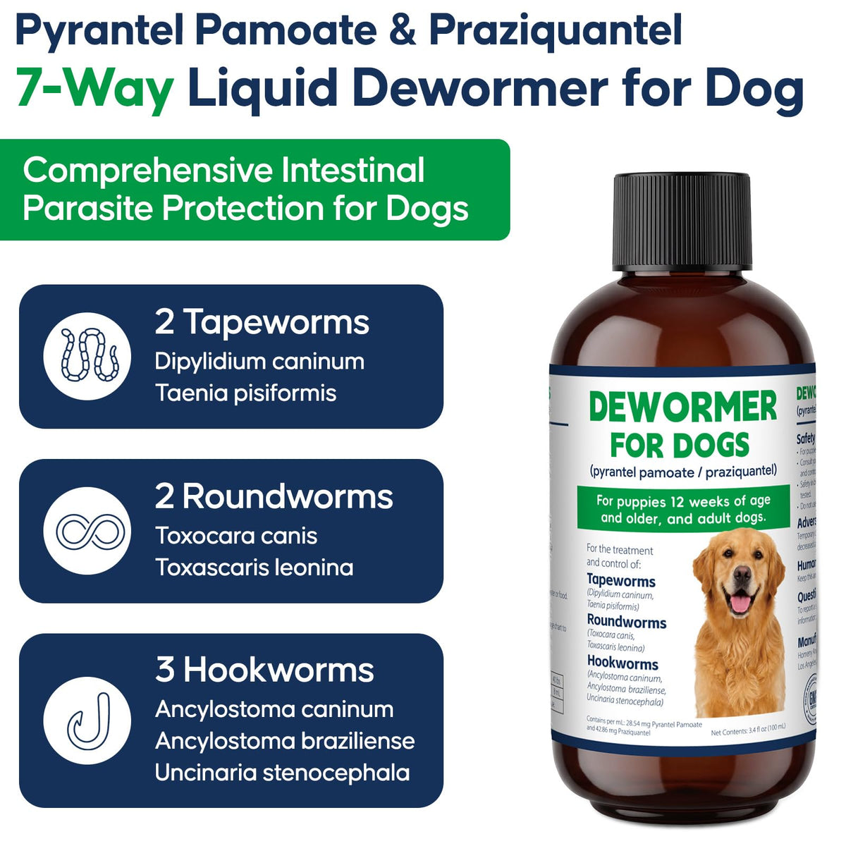 Dog Wormer Oral Liquid Treatment 100ml I879