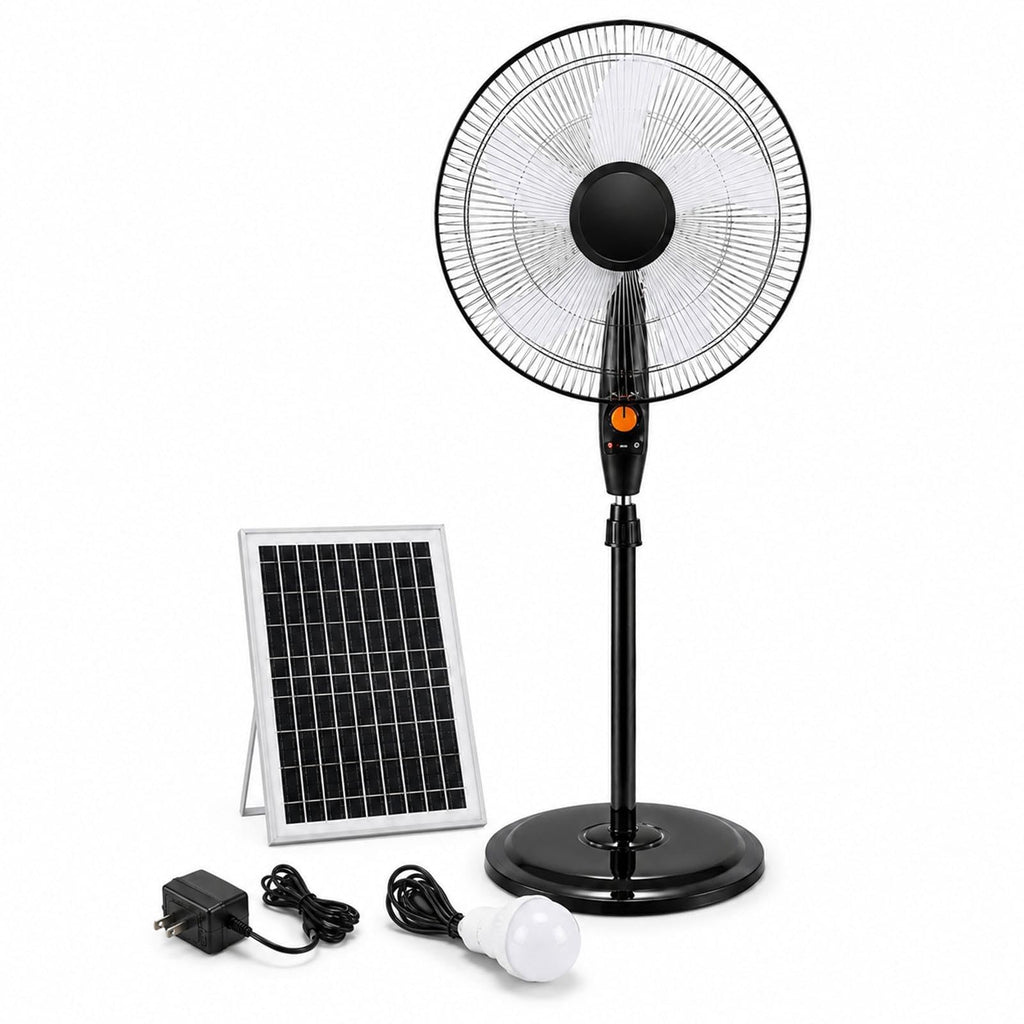 Rechargeable Pedestal Fan with Solar Panel Z388