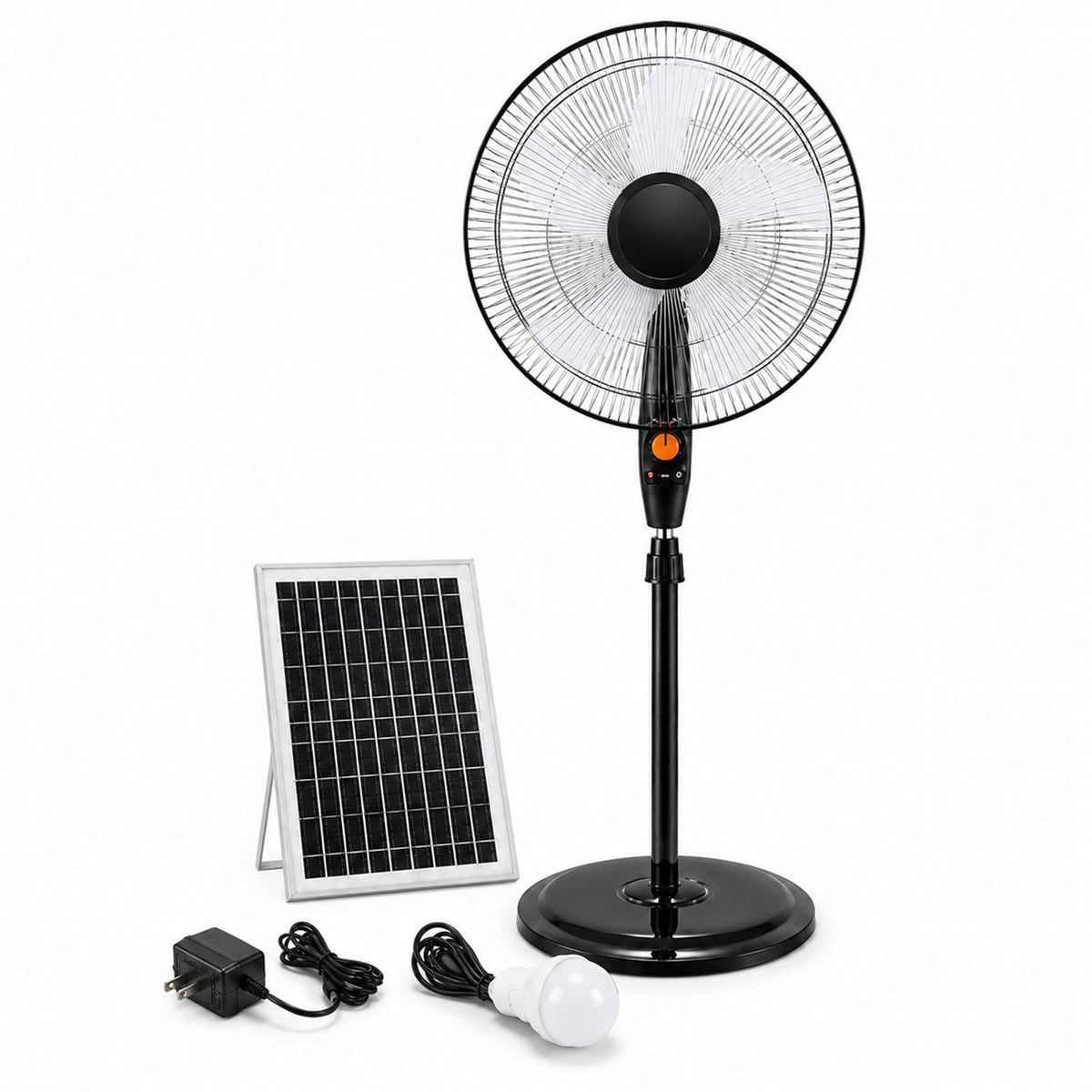 Rechargeable Pedestal Fan with Solar Panel Z388