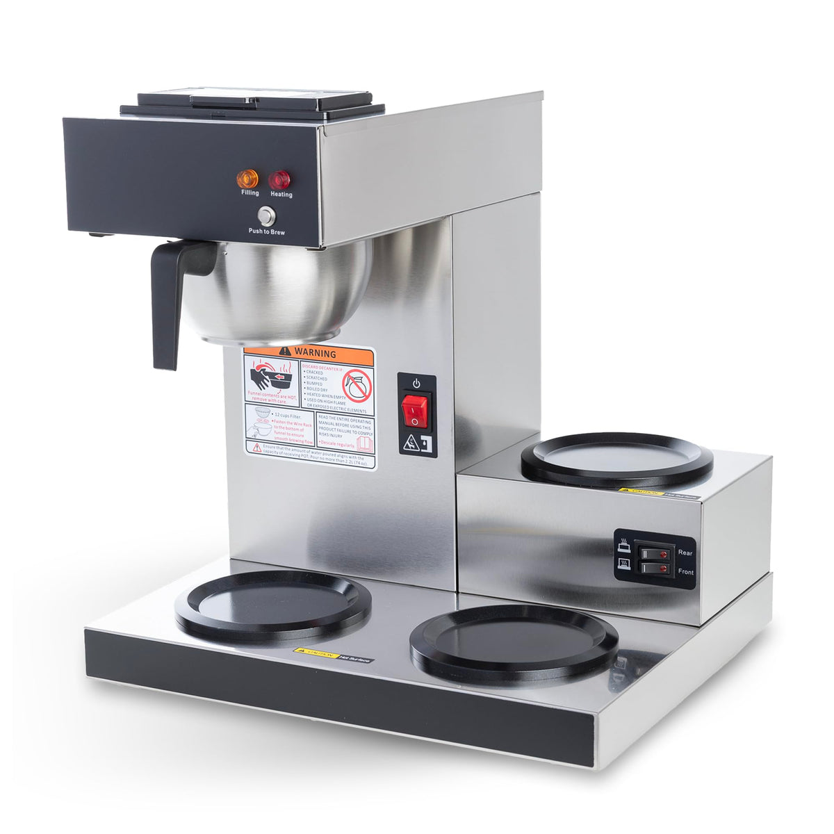 12-Cup Pour Over Coffee Maker with 3 Warmers V95577
