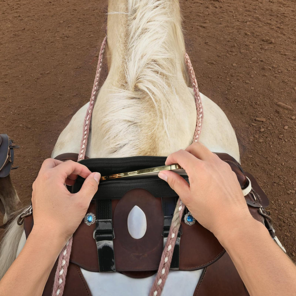 Horse Saddle Bag with Pommel Pocket and Cell Phone Holder V949862