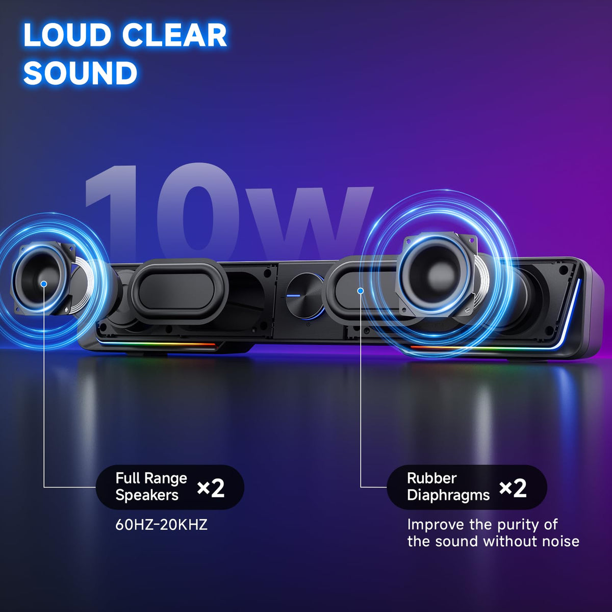 Bluetooth Computer Speakers with LED Light I267042