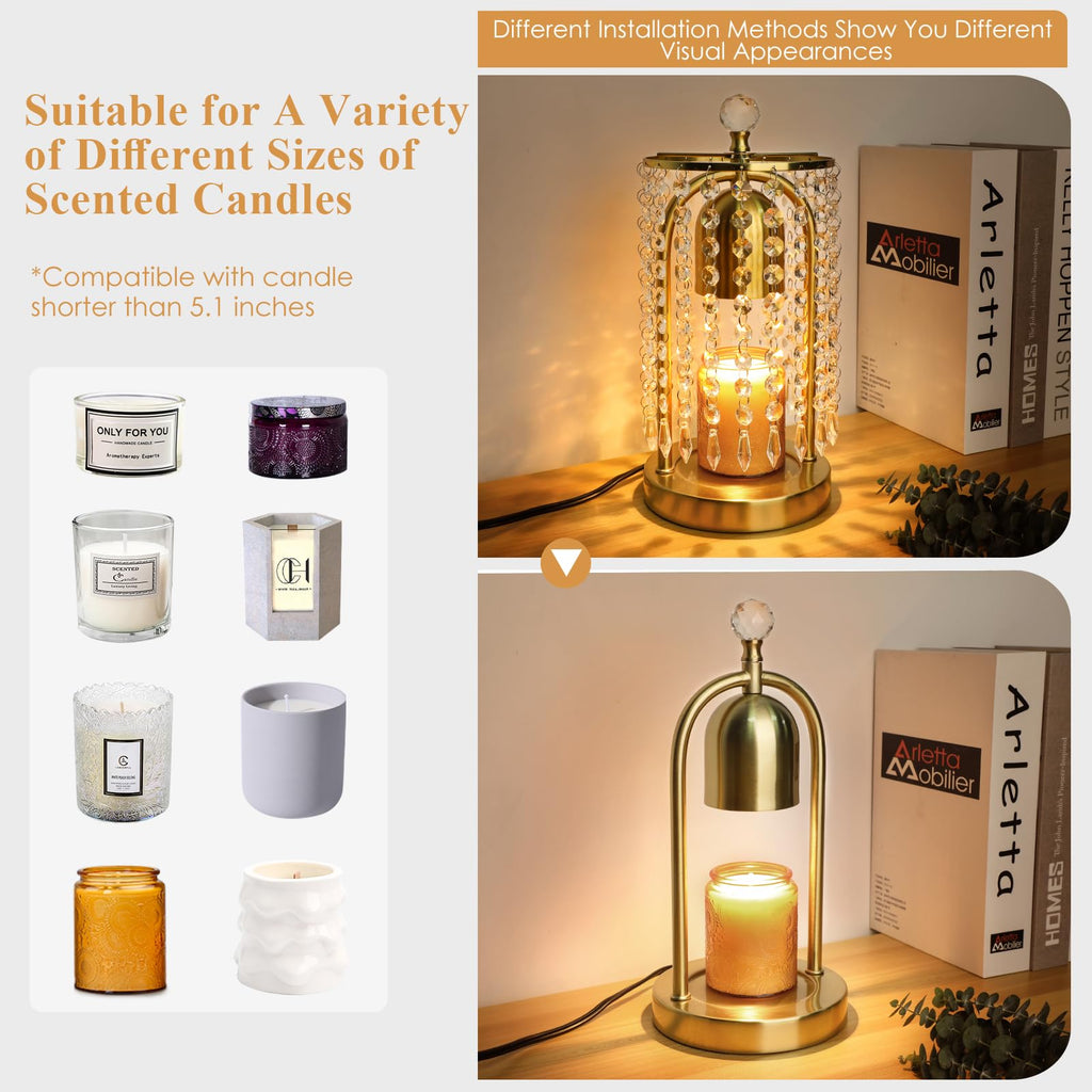 Gold Candle Warmer Lamp with Timer and Dimmer X18765