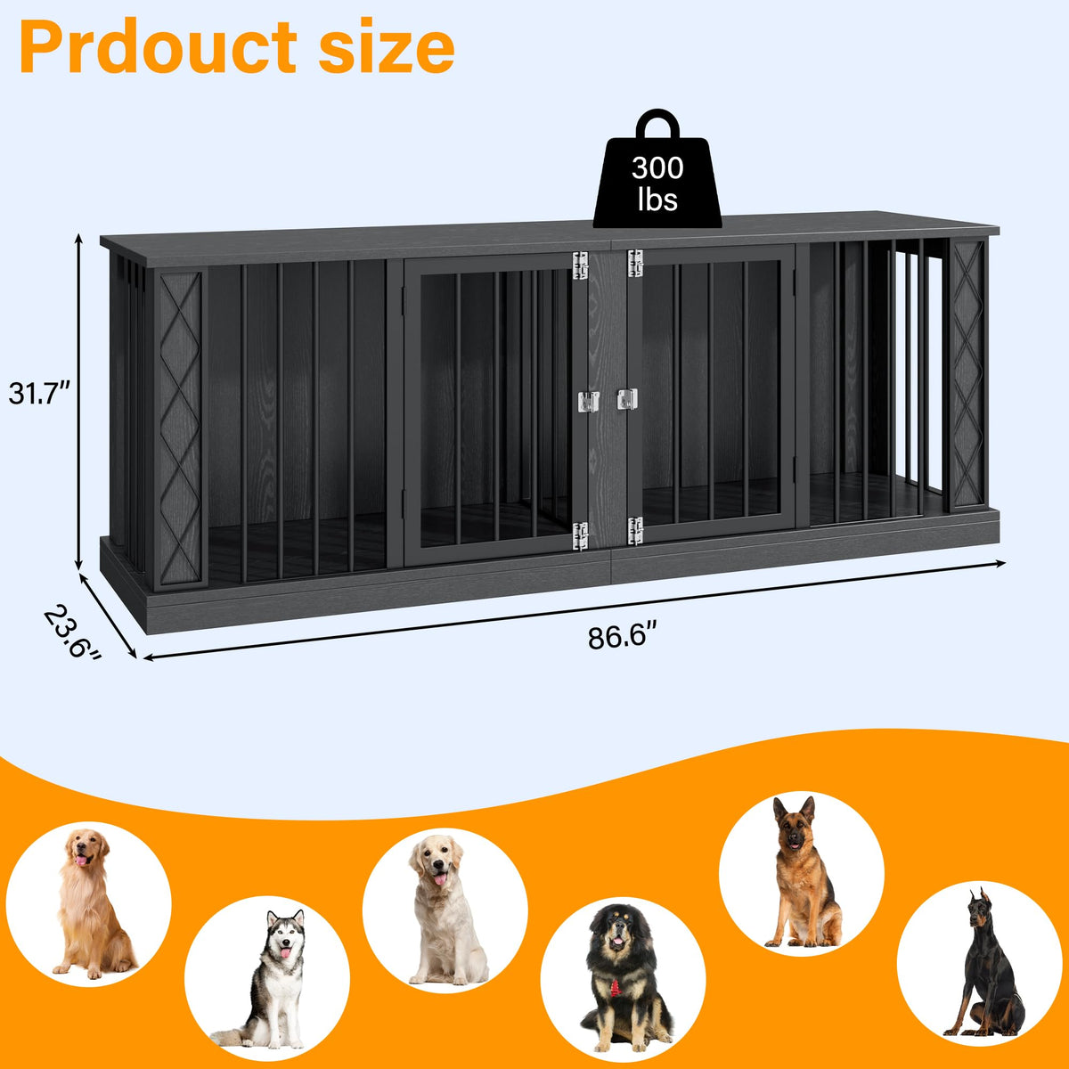 Large Heavy Duty Dog Crate Furniture E929