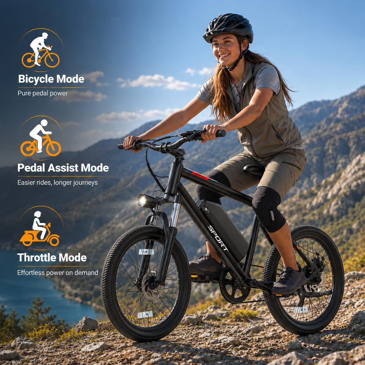 Electric Bike for Adults 1000W Peak Motor 20"/26" Mountain Ebike M64316