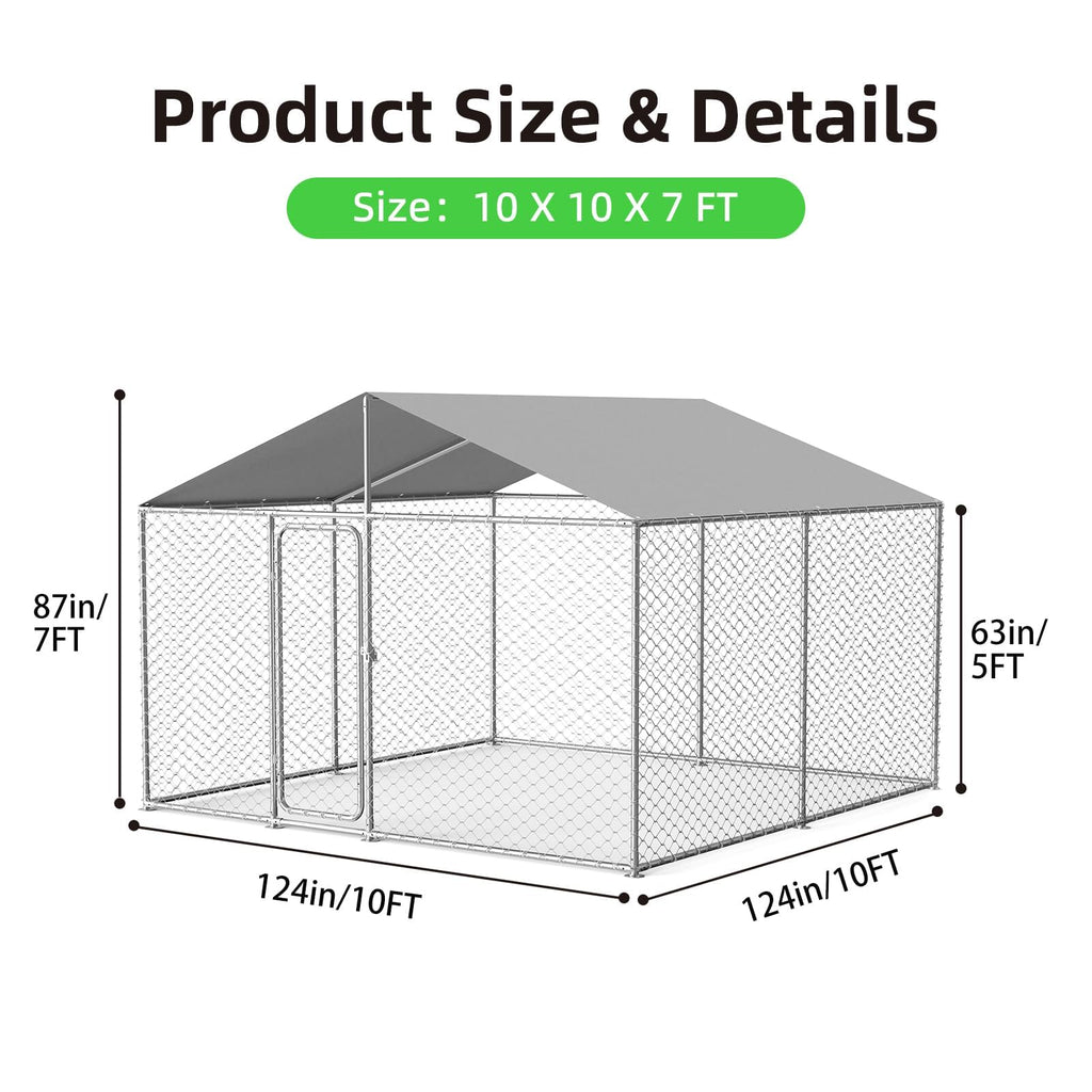 10x10 ft Heavy Duty Outdoor Dog Kennel Q41145