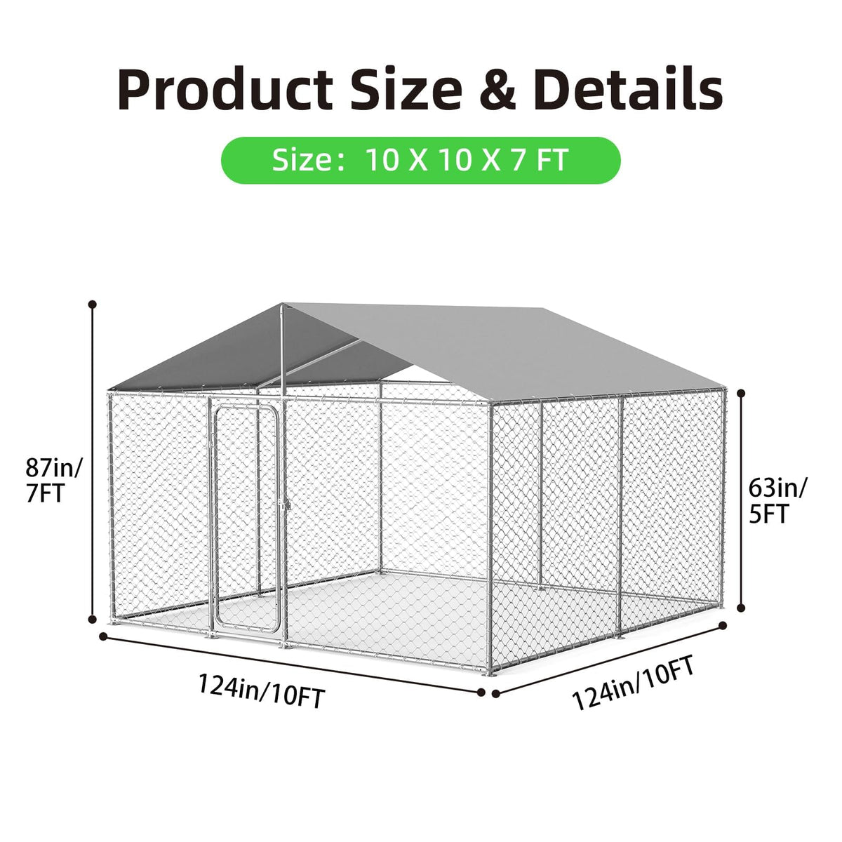 10x10 ft Heavy Duty Outdoor Dog Kennel Q41145