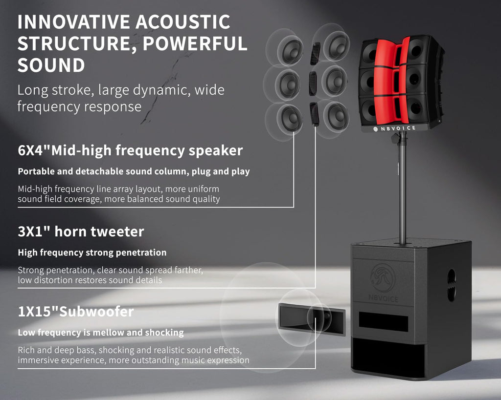 15 inch 2400W PA Speaker System with Sub C347383