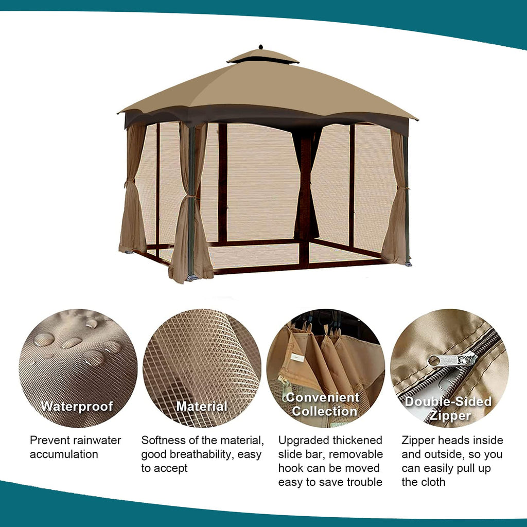 Brown 4-Panel Mosquito Netting P60673