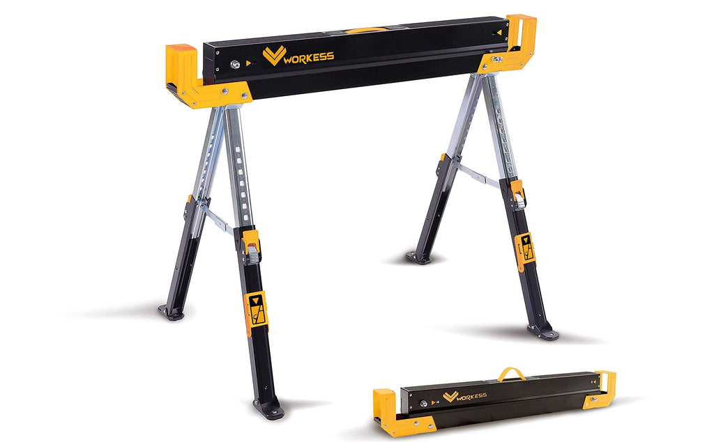 2 Pack Folding Saw Horses 2600 Lbs Adjustable Height O2046