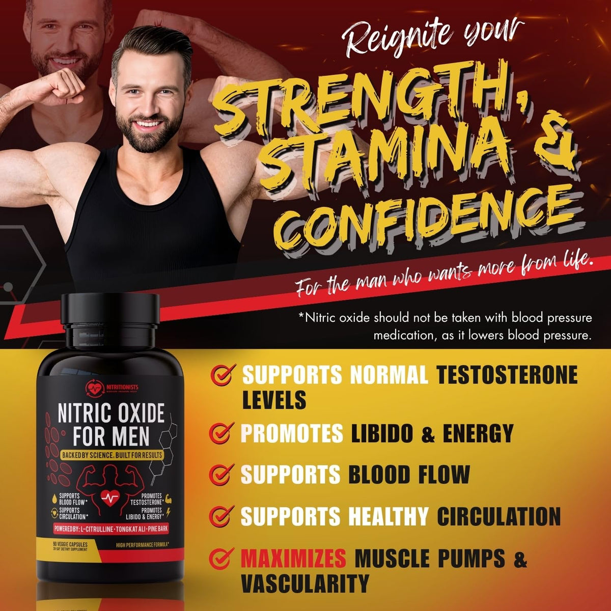 90 Capsules Nitric Oxide Supplement P414953