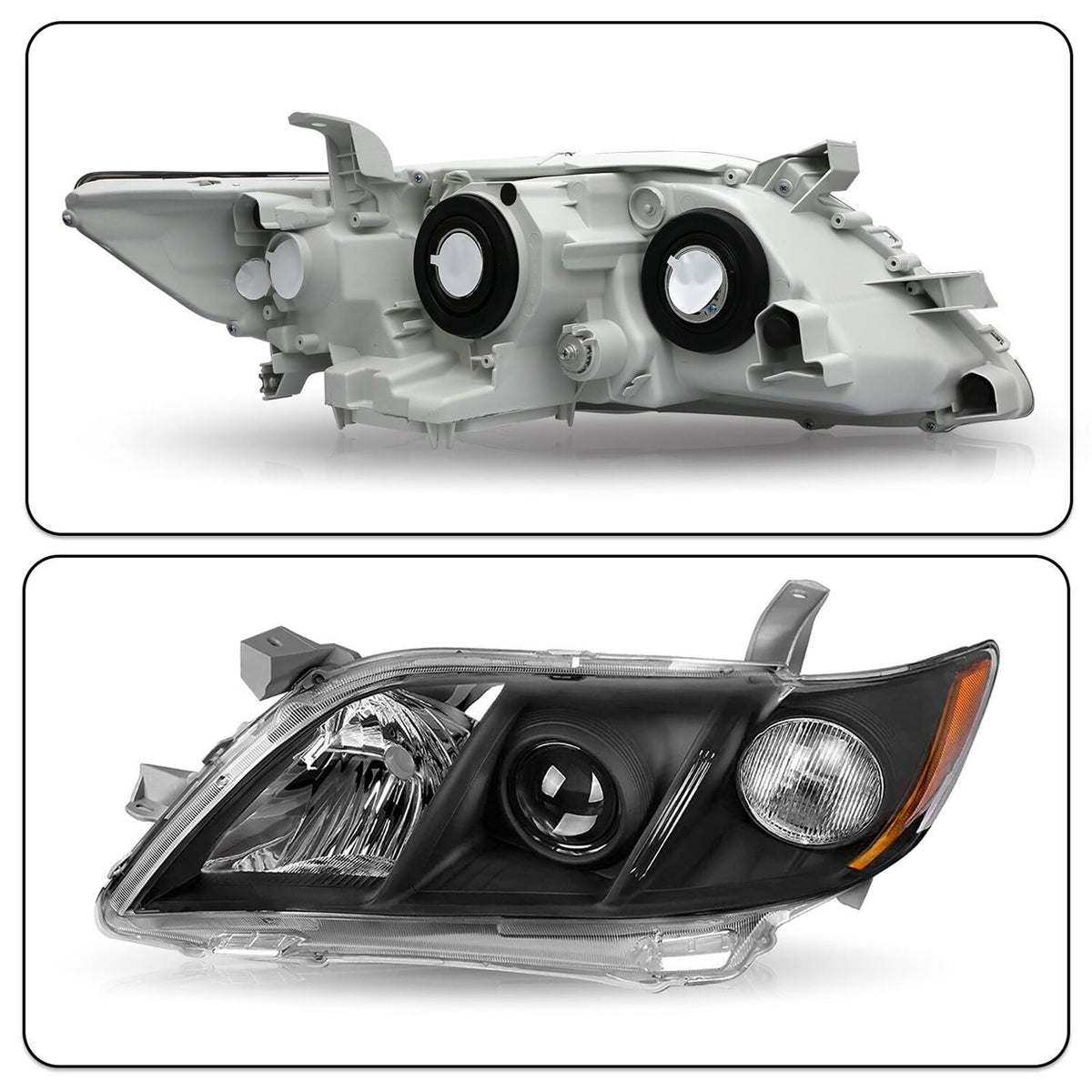 Toyota Camry Front Bumper Headlight Black Housing 1 Pair N115653