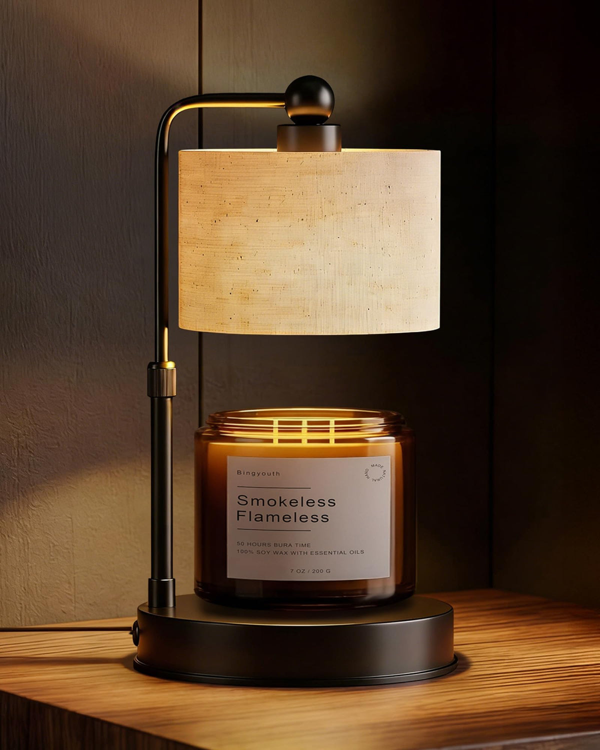 Black Dimmable Candle Warmer Lamp with Timer G96014