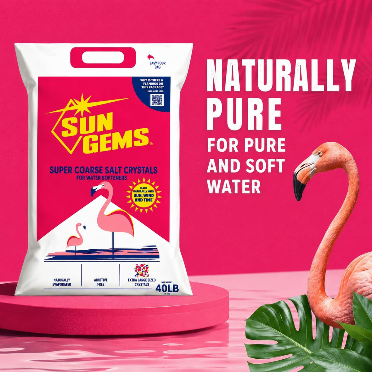 Super Coarse Water Softener Salt Crystals 40 lb Additive Free B20493