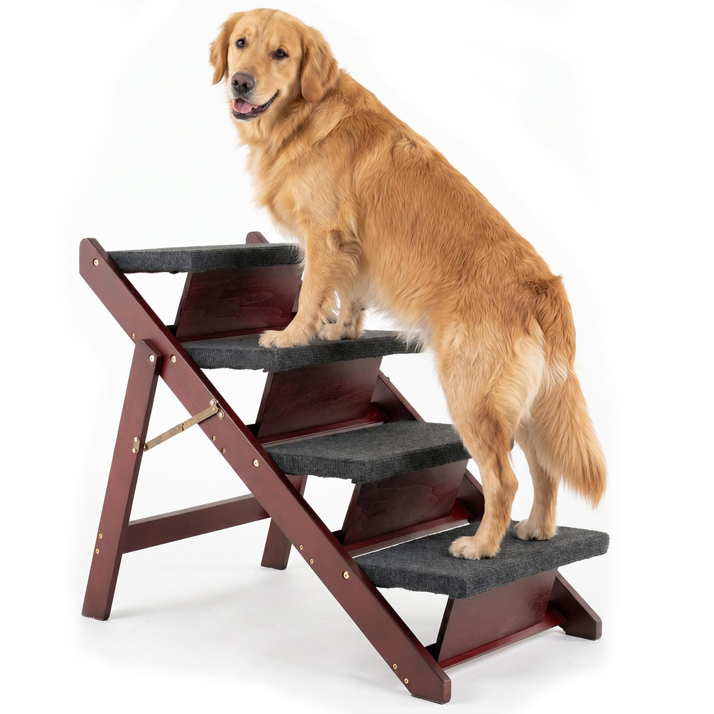 Wooden 4 Step Foldable Pet Stairs F36420