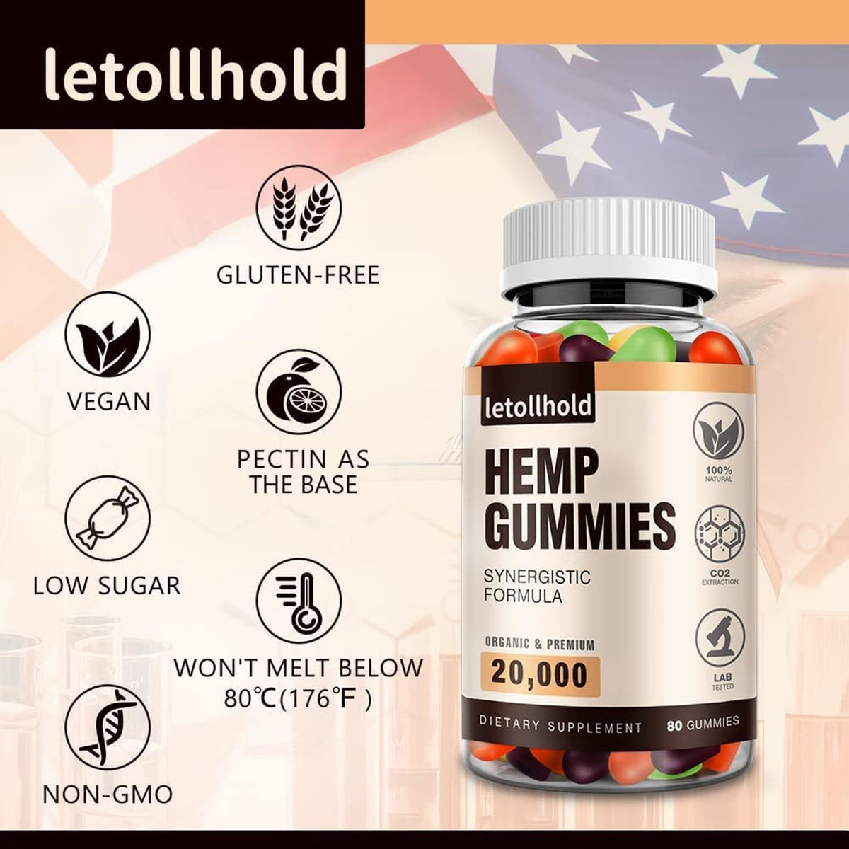 Hemp Gummies 1 Pack Low Sugar B9172