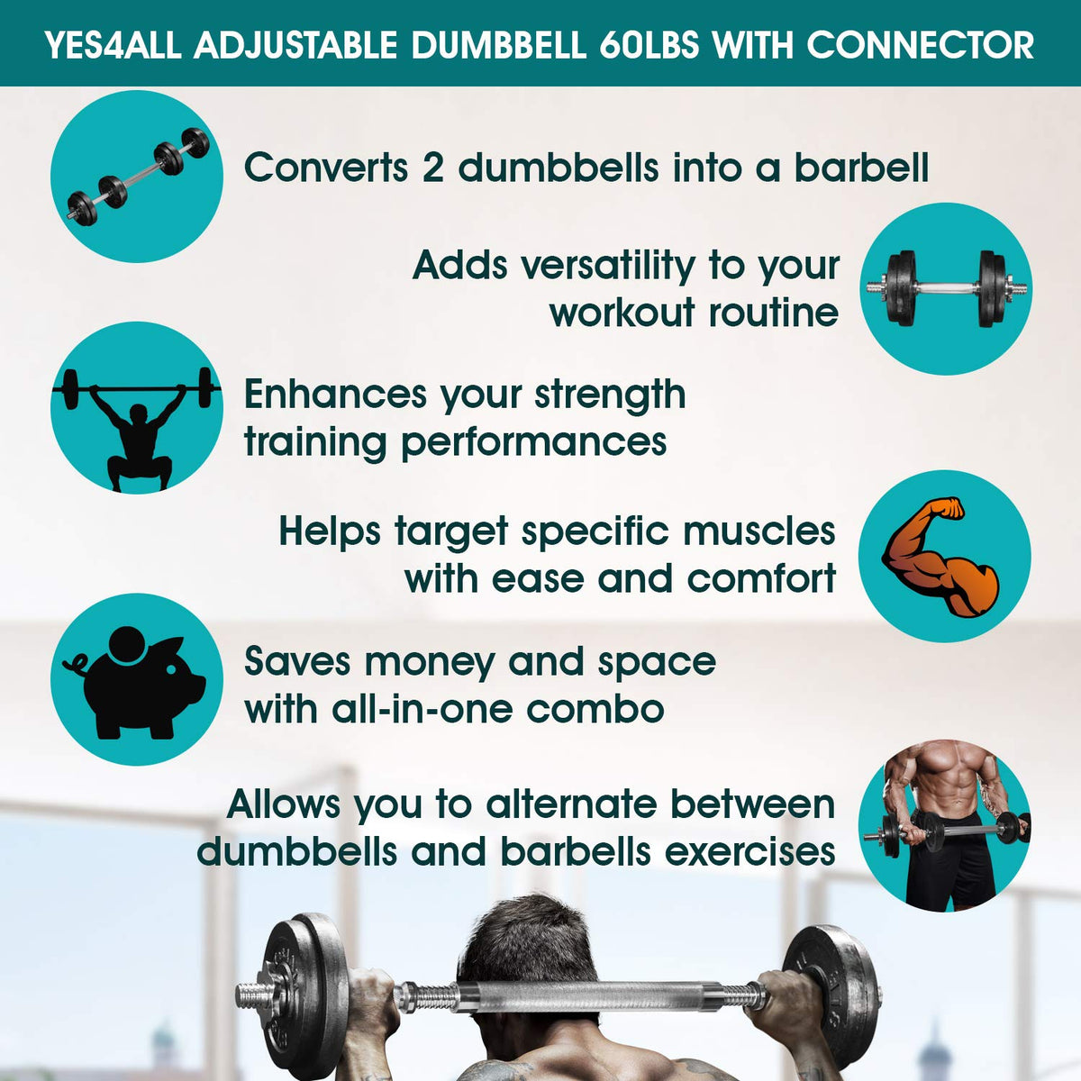 Adjustable Weights Dumbbells Set R4543