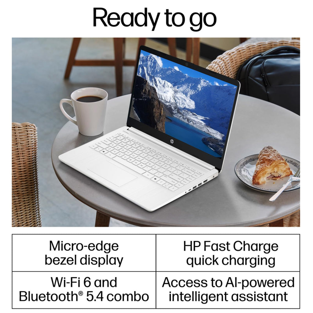 14 Inch Laptop, Intel Celeron N4500, 4GB RAM, 128GB Storage, Windows 11 S, Snowflake White M154492