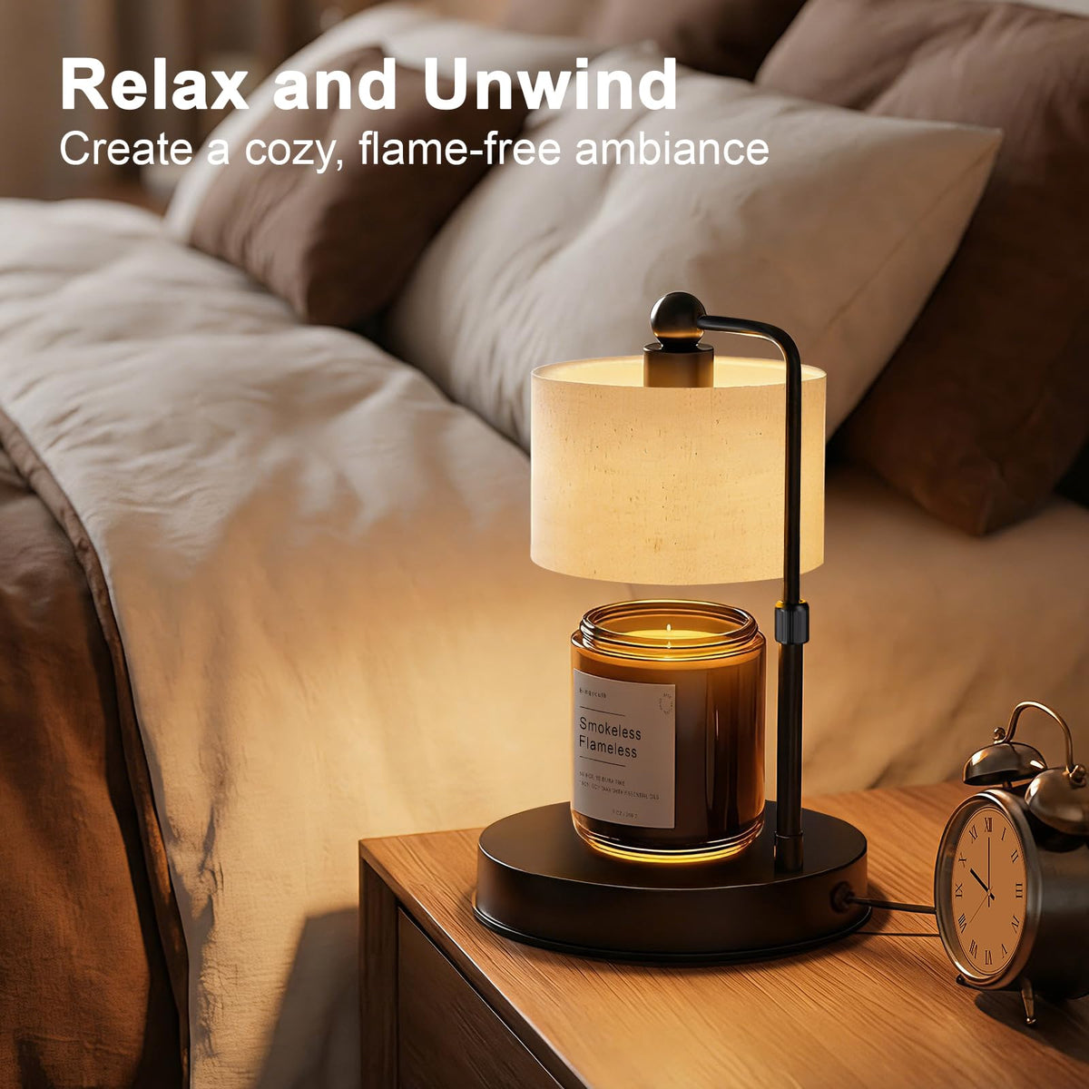 Black Dimmable Candle Warmer Lamp with Timer G96014