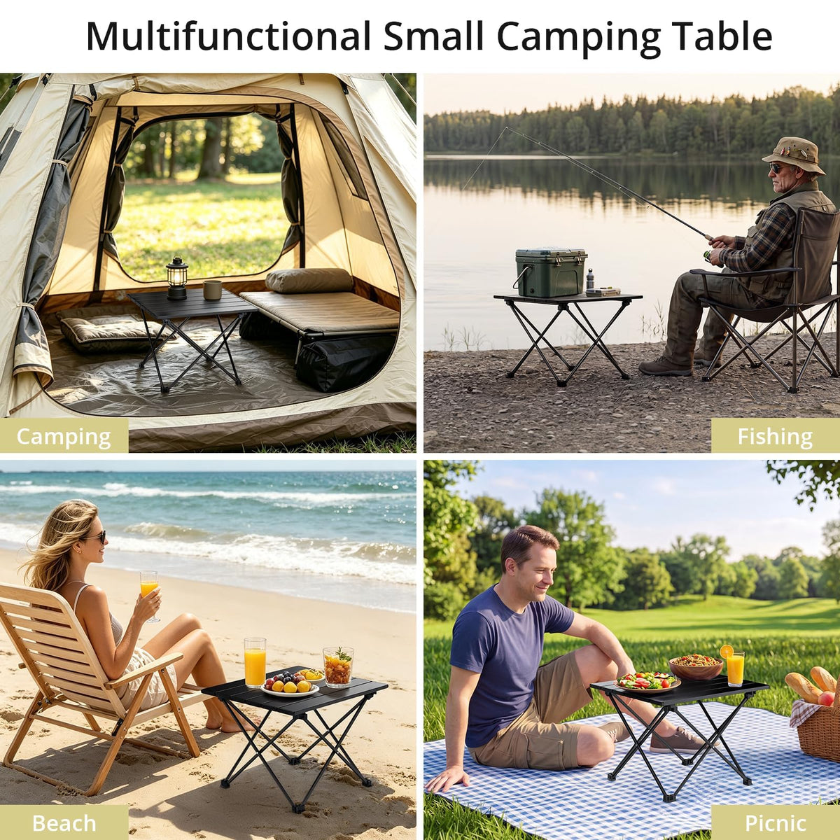 Small Folding Camping Table Aluminum Frame E999412