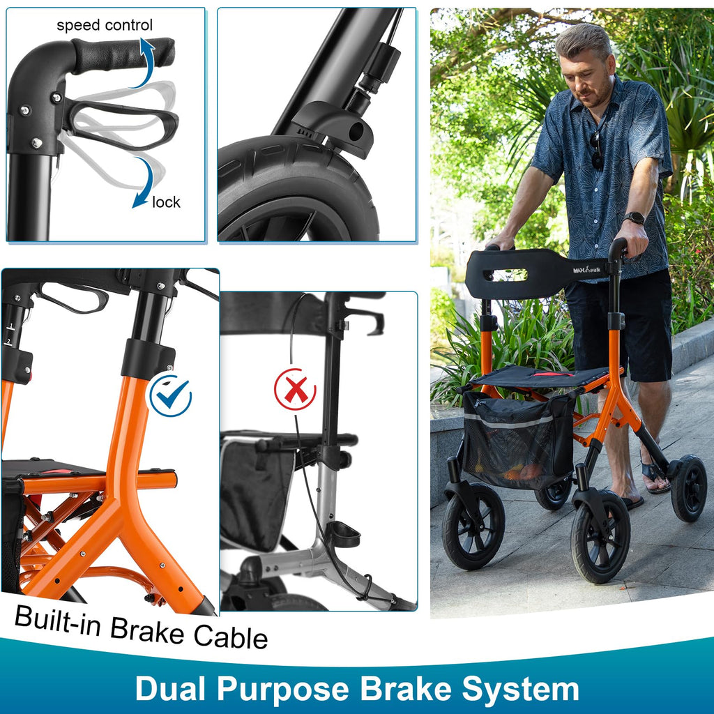 Tall Foldable Walker with Seat Q567