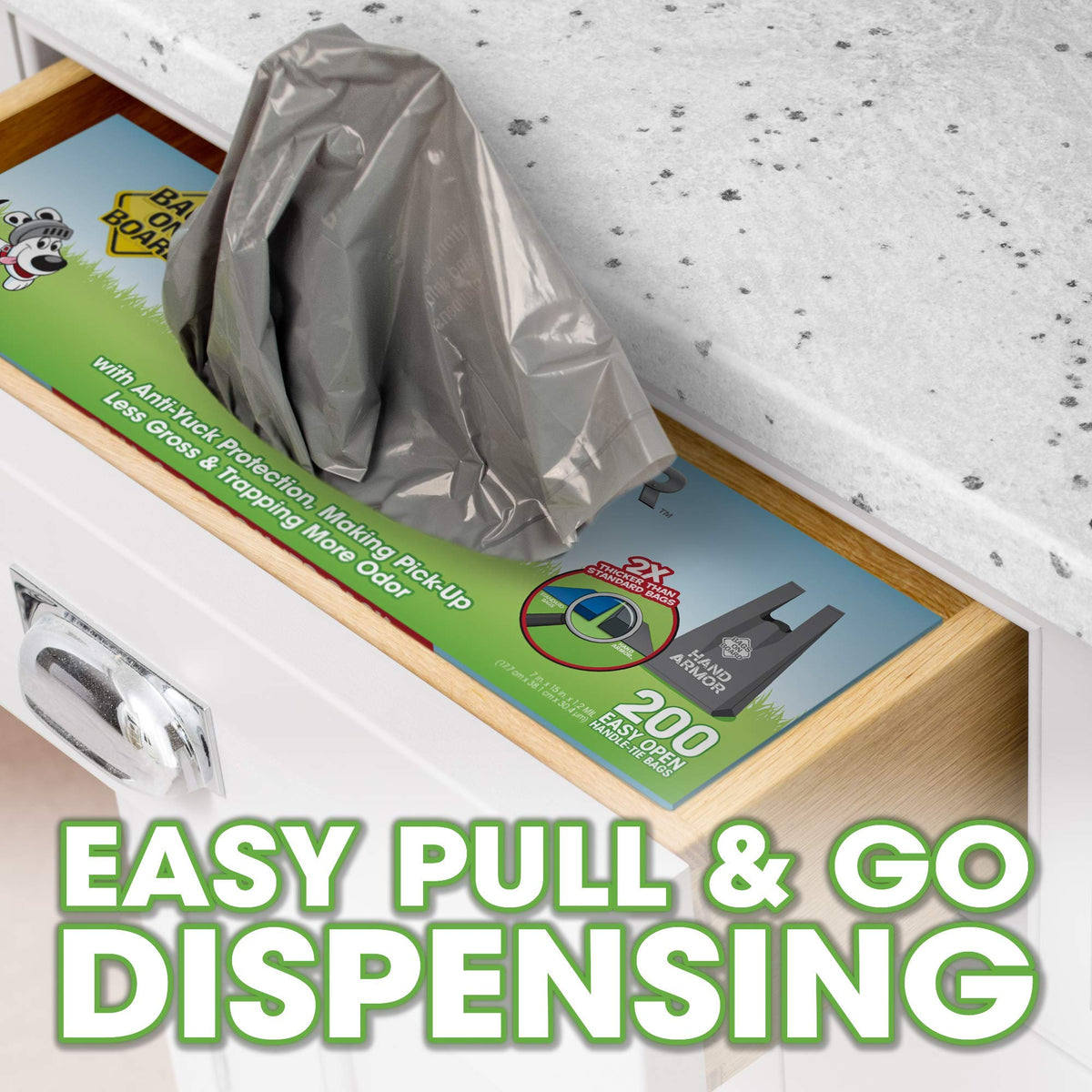 Dog Poop Bags with Easy Tie Handles, 200 Count N747769