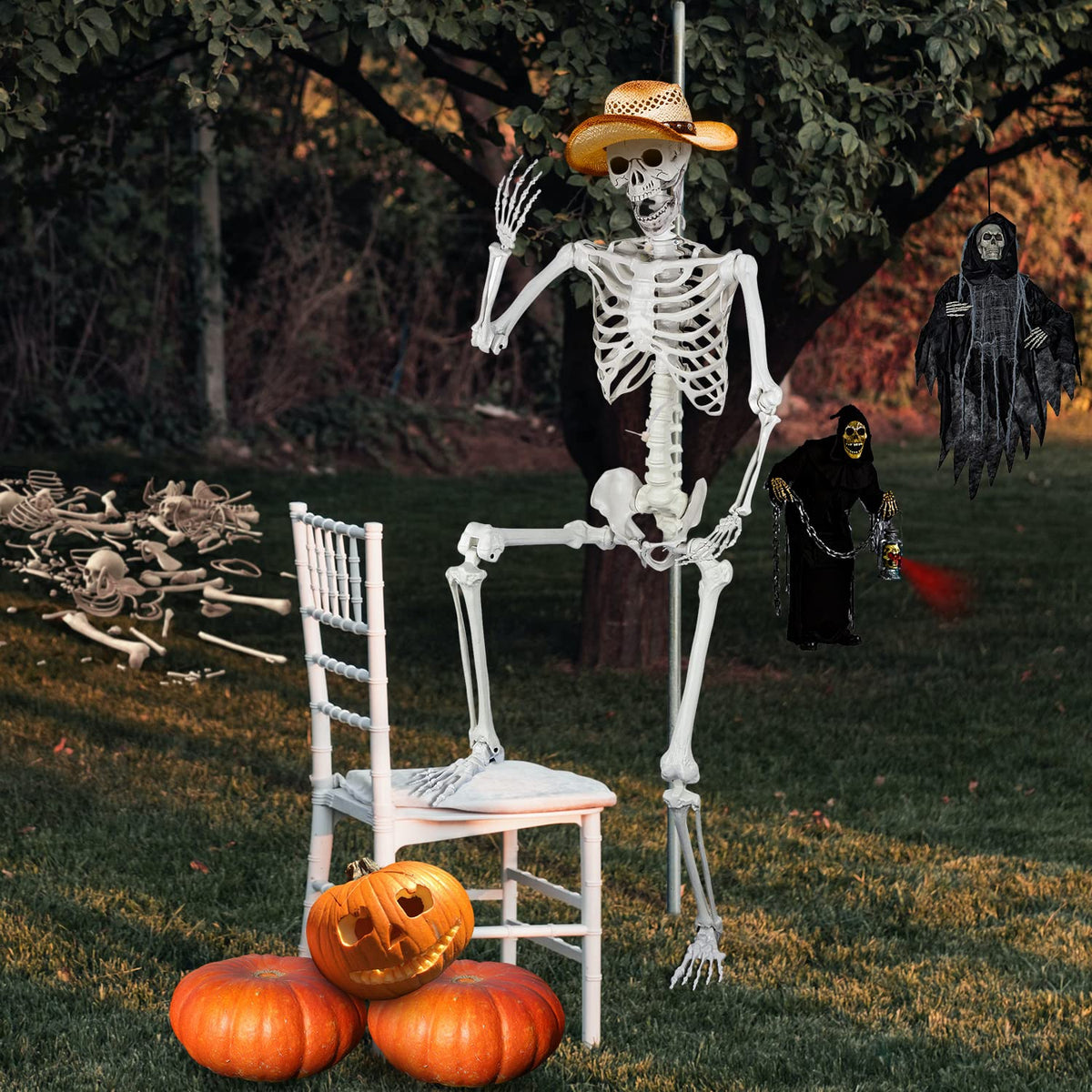5.4ft Posable Full Body Skeleton with Movable Joints C120308
