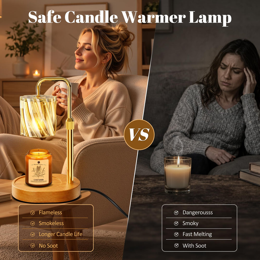 Candle Warmer Lamp Set with Scented Jar Candle & Timer O13943