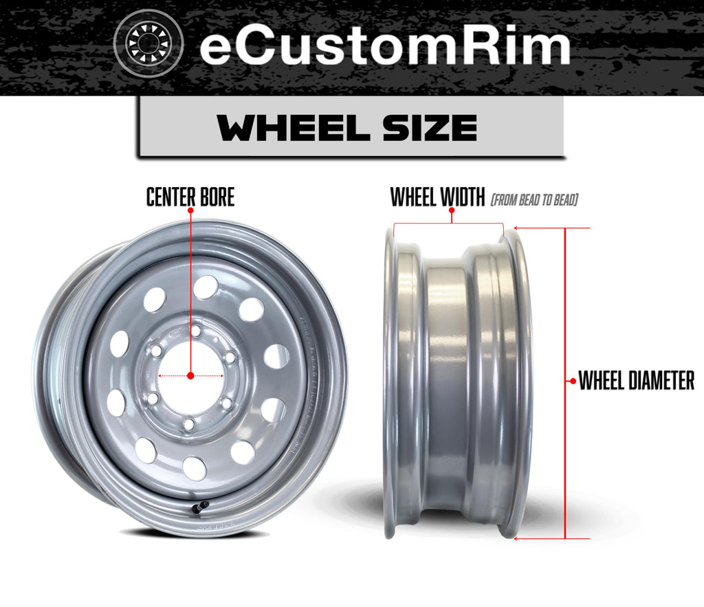 12 Inch 5 Lug Black Trailer Tire Rim Assembly S5524