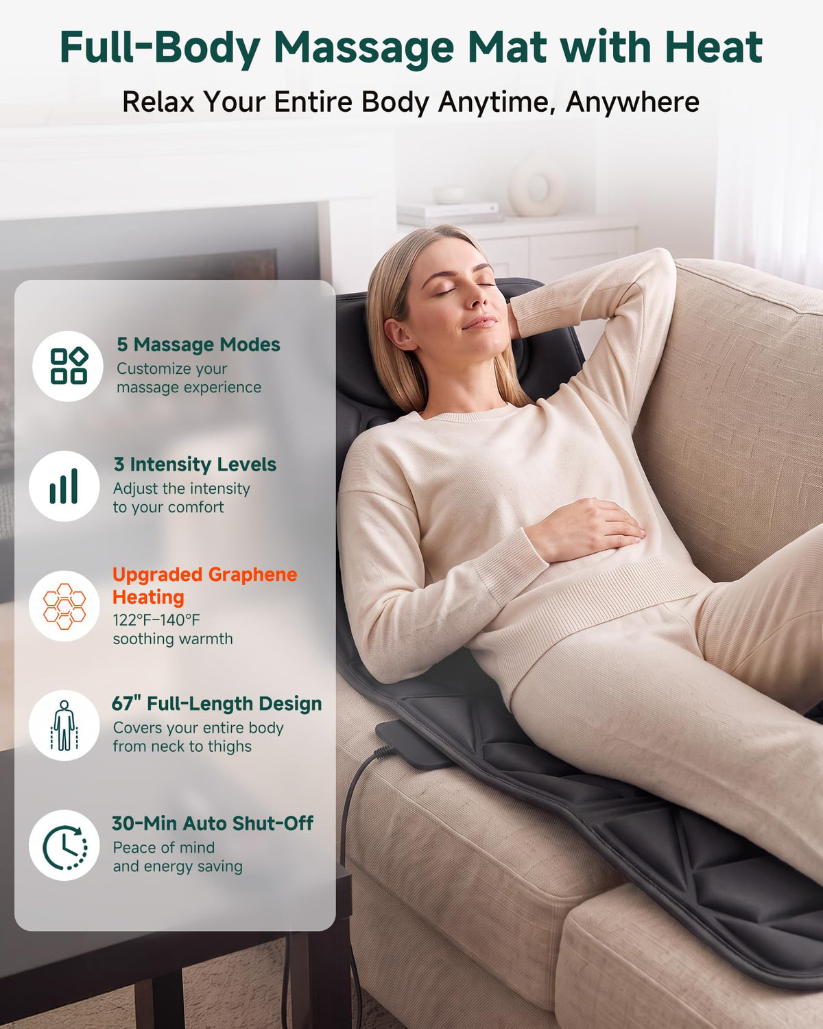 Full Body Massage Mat with Heat P209648