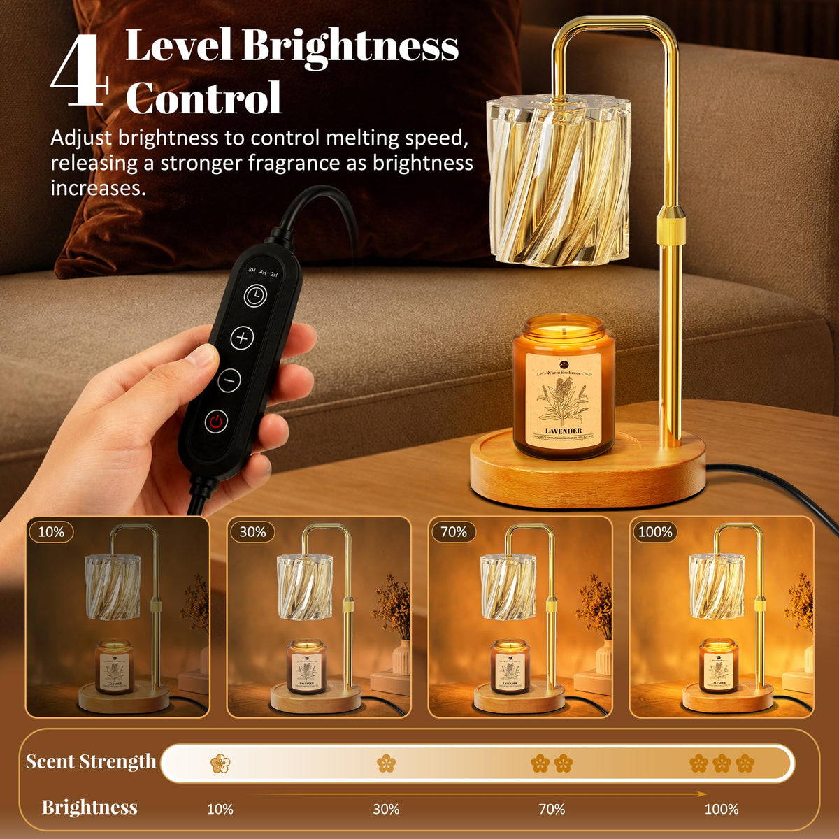 Candle Warmer Lamp Set with Scented Jar Candle & Timer O13943