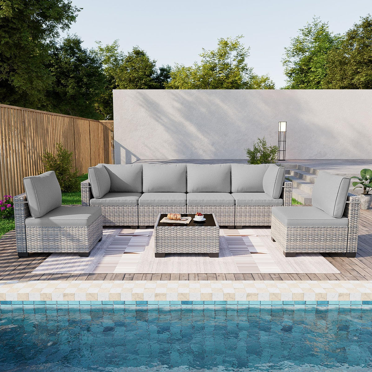 PE Wicker Modular Patio Sofa Set Y51558