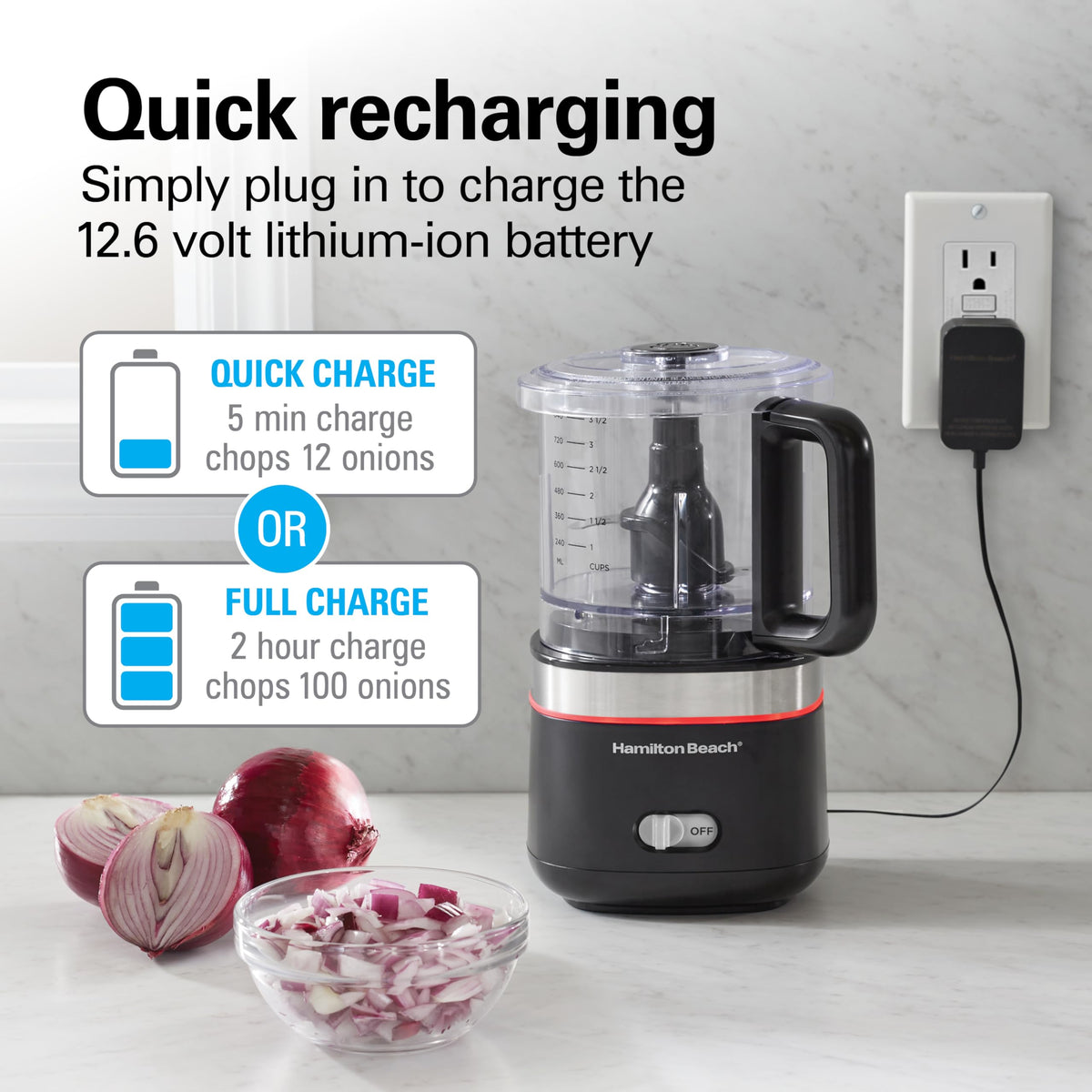 Cordless Mini Food Processor & Vegetable Chopper E389453