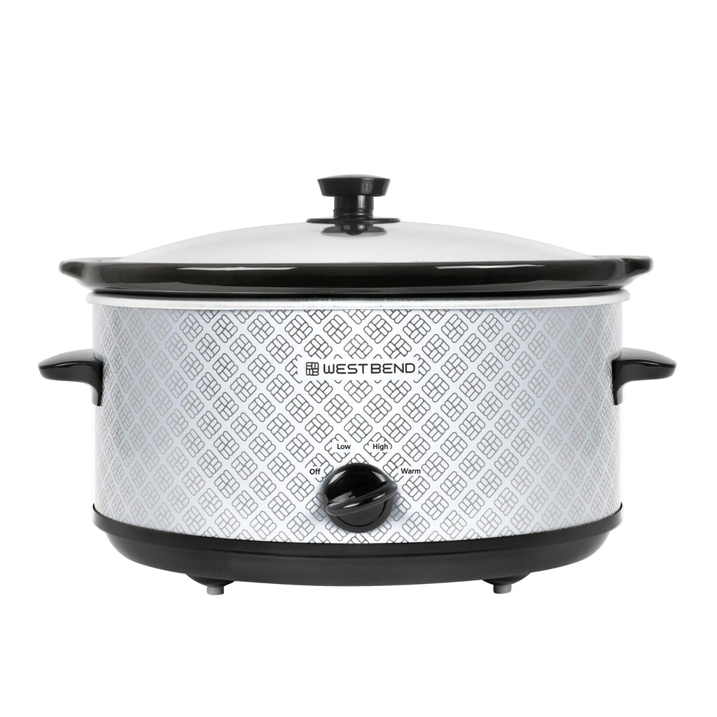6-Quart Slow Cooker with Ceramic Crockpot and Glass Lid Q53907