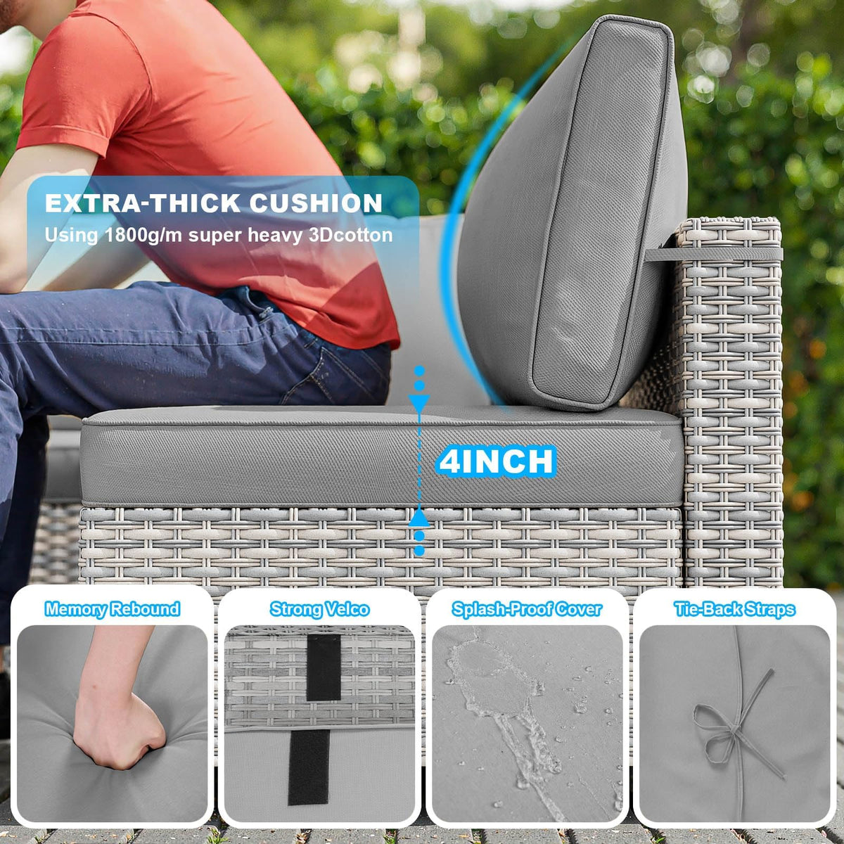 PE Wicker Modular Patio Sofa Set Y51558